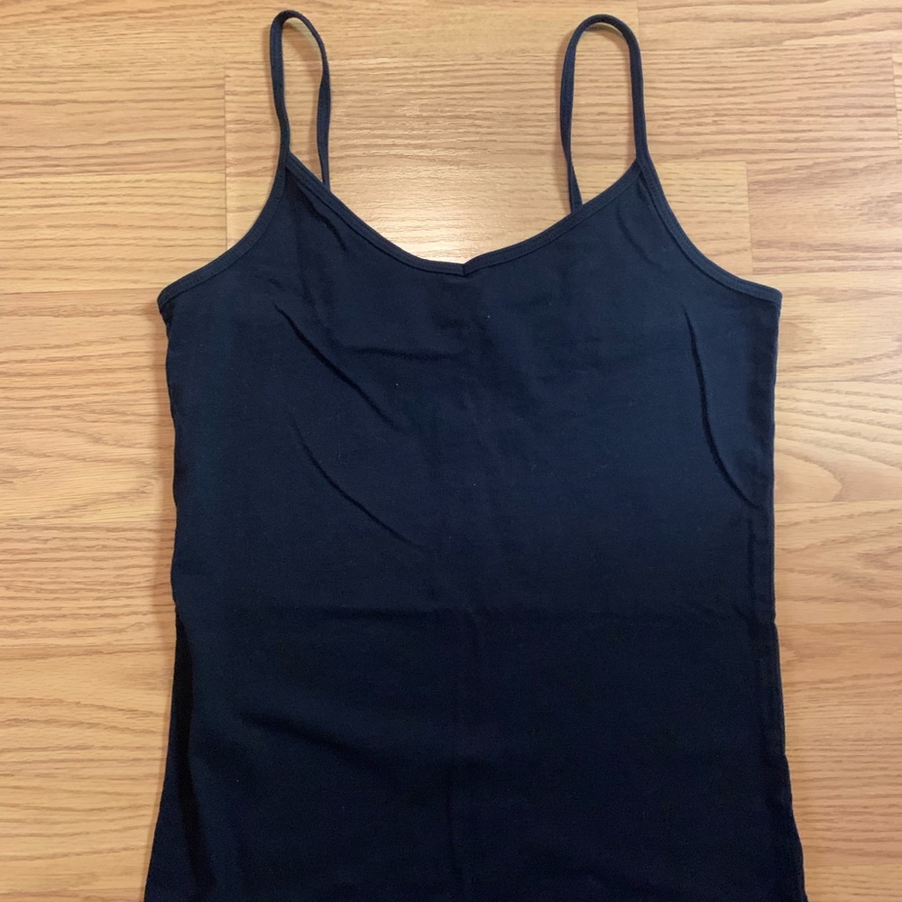 Black V Spaghetti Strap Tank